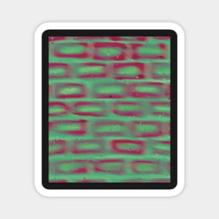 Trippy Glitched Brick Wall Pattern Magnet