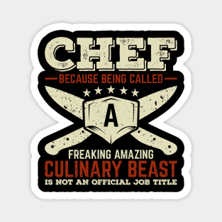 Funny Chef De Cuisine Cook Gift Magnet