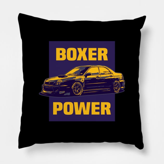 Boxer Engine Subie Bugeye JDM Sport Car Pillow by JDM-Rey