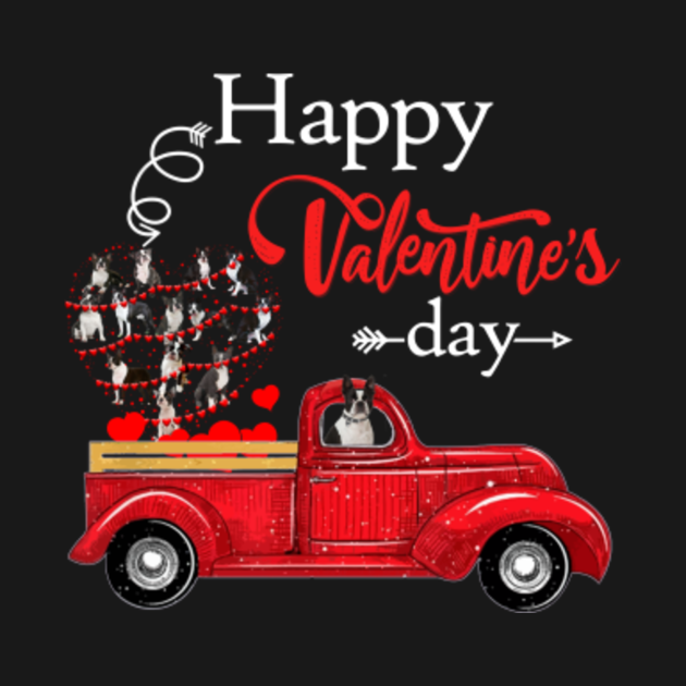 Happy Valentine's Day Boston Terrier Dog Happy Valentine Boston