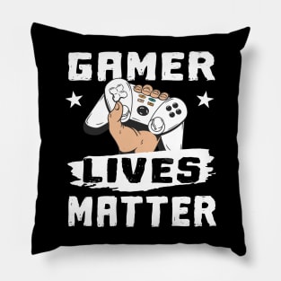 Gamer Lives Matter Gaming Quote Pillow