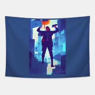 Cyberpunk netrunner Tapestry