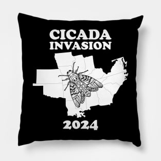 Cicada Invasion 2024 Great Eastern Brood XIX XIII USA Pillow