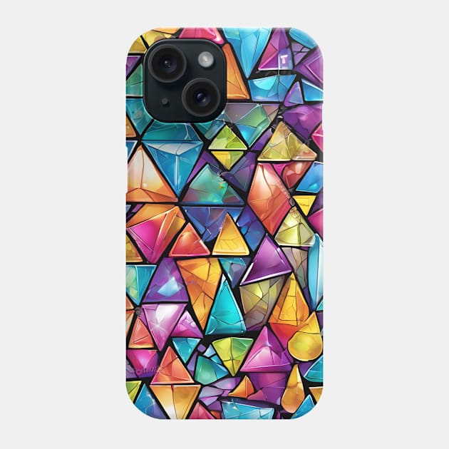 Abstract colorful triangle pattern Phone Case by AT Digital