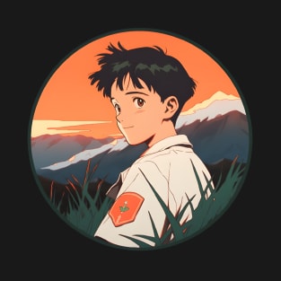 Discover Apocalyptic Anime Art and Surreal Manga Designs - Futuristic Illustrations Inspired by Neon Genesis Evangelion T-Shirt