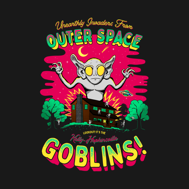 Unearthly Invaders from Outer Space, Lookout! It's the Kelly-Hopkinsville Goblins Cute Cryptid Aliens by Strangeology