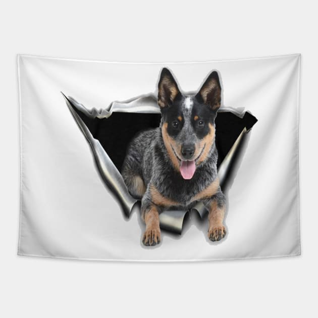 Australian Cattle Dog 3d Torn Tapestry by QUYNH SOCIU