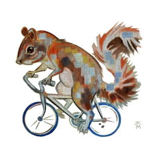 Squirrel On Bike Pick your own Background T-Shirt