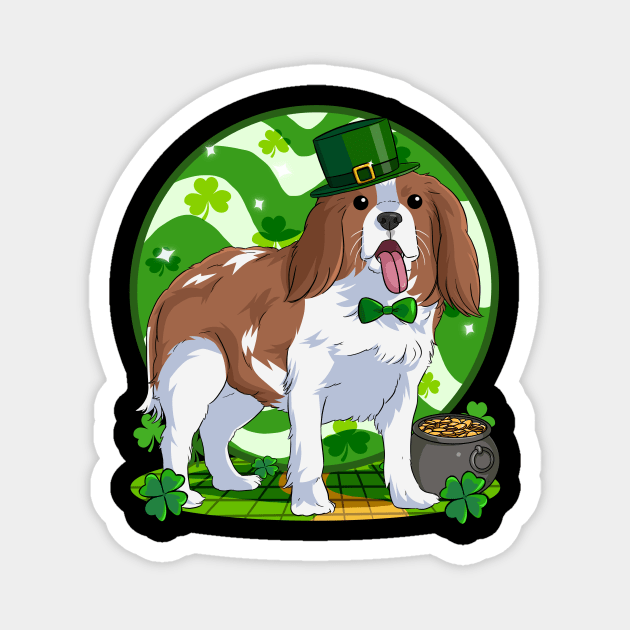 Cavalier King Charles Spaniel St Patricks Day Leprechaun Magnet by Noseking