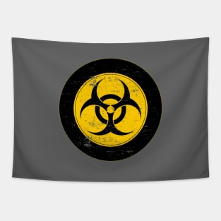 Mod Biohazard sign fun target distressed Tapestry