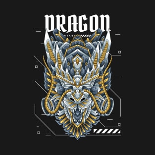 Dragon Mecha Silver T-Shirt