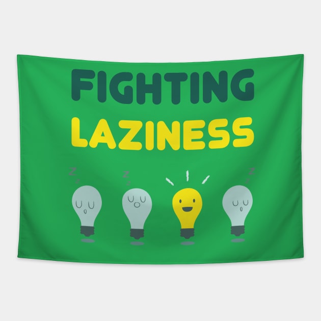 Fighting Laziness Tapestry by thedailysoe