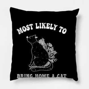 Most likely to bring home a cat, black cat lovers and owners Pillow