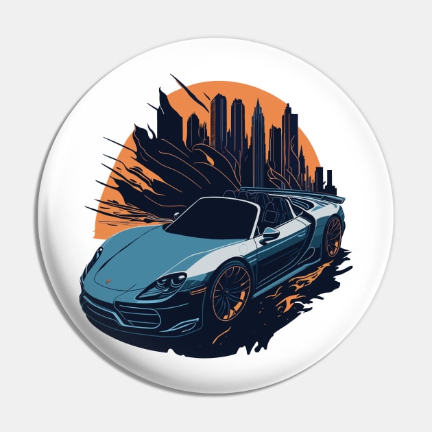 Porsche 918 Spyder Vintage Car Art Pin by Cruise Dresses