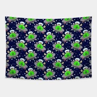 UFO Pug Pattern Tapestry