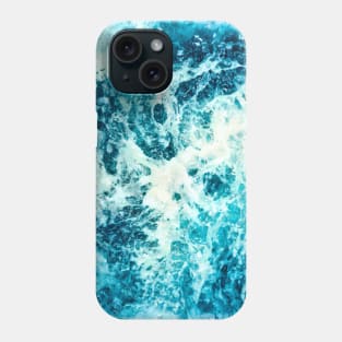 Blue Ocean Summer Beach Waves Abstract Watercolor Phone Case