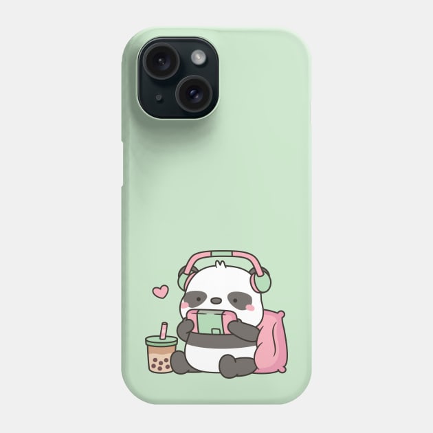 Cute Panda Bear Gamer Phone Case by rustydoodle
