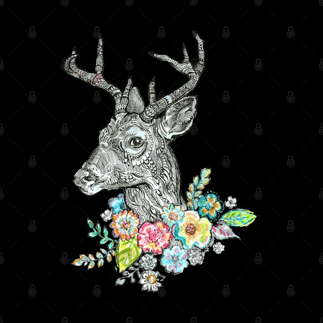 Floral Deer - 1. by FanitsaArt