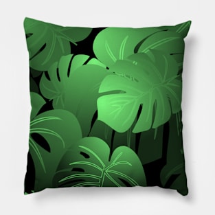 Moody Monstera Green Pillow