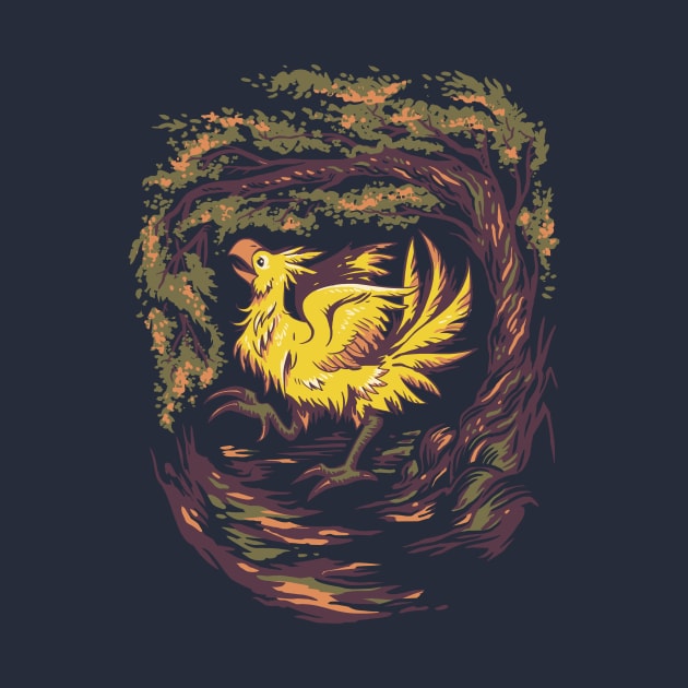 Chocobo with Blossoms by rebekie.b