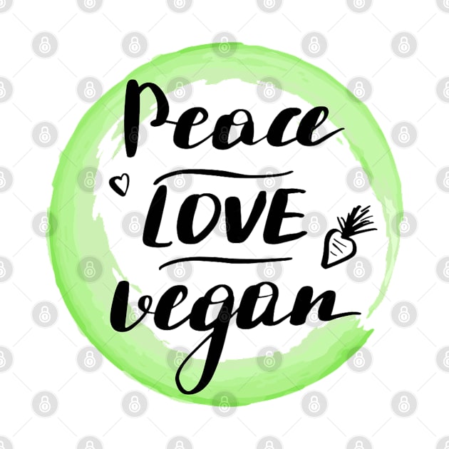 Vegan Circle,peace love vegan by qrotero