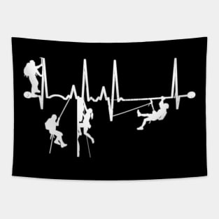 Mountain Climber Heartbeat Tapestry