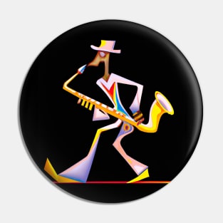 Saxophone Space Visitor Pin