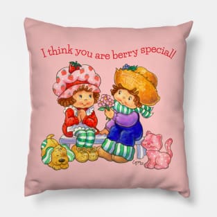 I Think You Are Berry Special! Vintage Strawberry & Huck Fanart Pillow