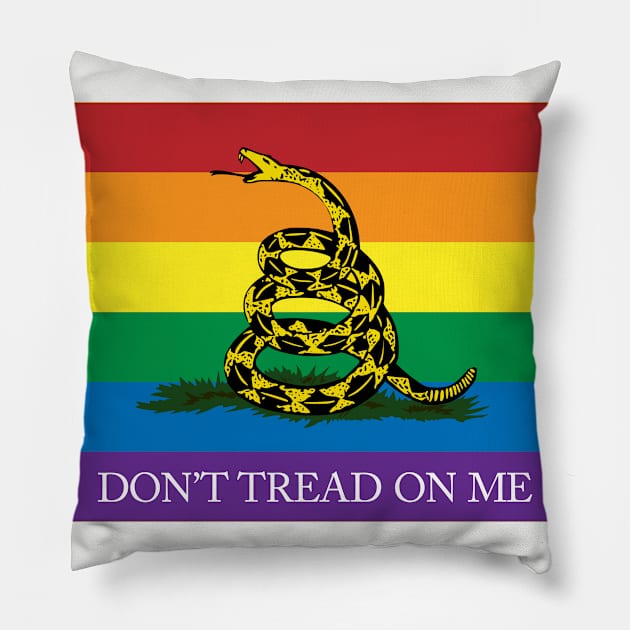 Rainbow Gadsden Flag Pillow by Operation Blazing Sword