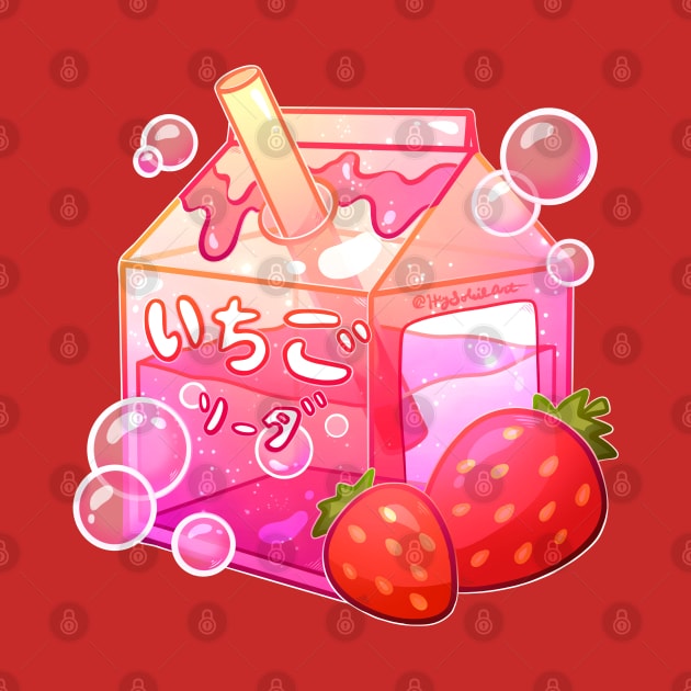 Aesthetic Sparkling Strawberry Soda Carton by heysoleilart