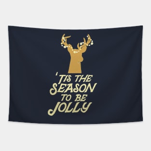 'Tis the Season to Be Jolly God Reindeer Tapestry