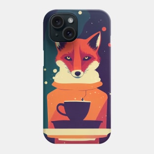 Fox serving coffee Phone Case