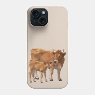 Aubrac Cow and Cute Calf Phone Case