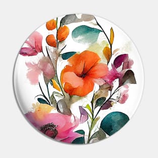 Abstract floral watercolor painting #2 Pin