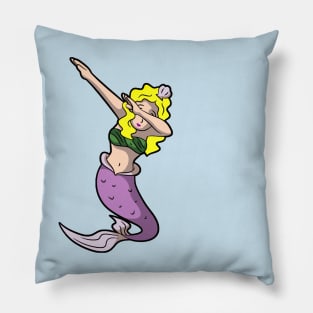 blonde dabbing mermaid Pillow