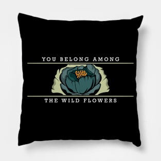 Flowers with blue Blossoms Pillow