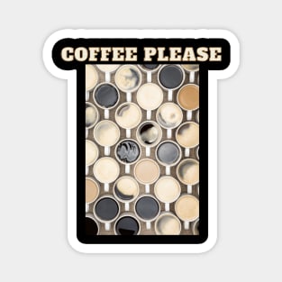 Coffee Please - Kaffee Tassen Sorten Vielfalt Magnet