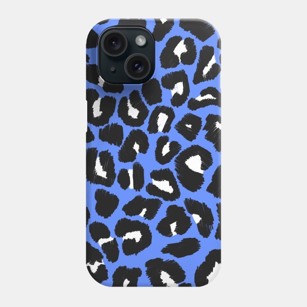 Blue Leopard Spots Phone Case by OneThreeSix