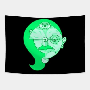 Green Abstract Woman Tapestry