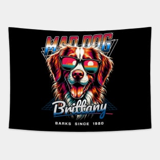 Mad Dog Brittany Dog Tapestry