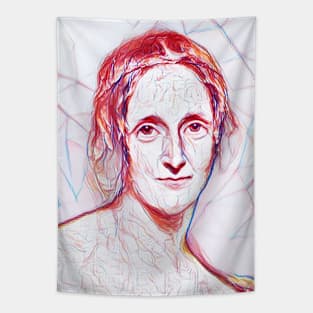 Mary Shelley Portrait Line Art Tapestry