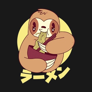 Cute sloth with Ramen - Kawaii Designs T-Shirt