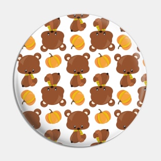 Pattern Of Bears, Cute Bears, Fall, Pumpkins Pin