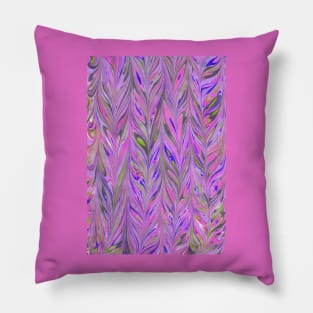 EBRU - Turkish Art of Marbling - Vertical Pink Design [ED#1C3V1] Pillow