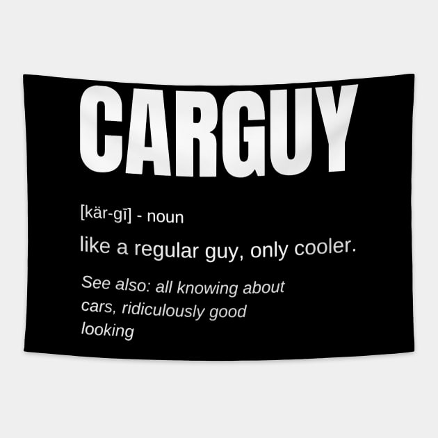 Car Guy Definition Tapestry by luckyboystudio