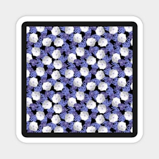 Moonflowers - lavender on black Magnet