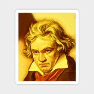 Ludwig van Beethoven Golden Colourful Portrait | Ludwig van Beethoven Artwork 8 Magnet