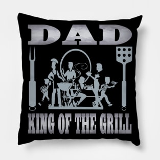 Dad King of the Grill Fun Fathers Grandfathers Stepfathers Gifts Pillow