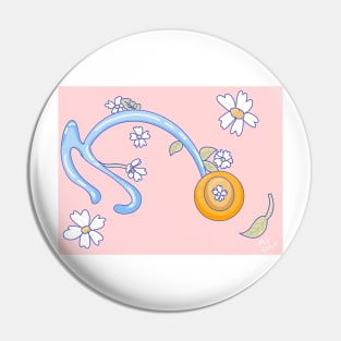 Flower Stethoscope Pin