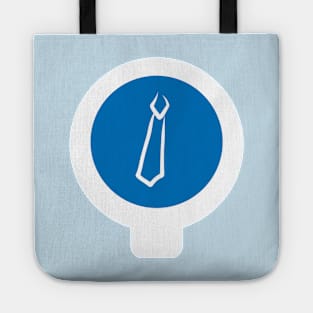 Tie icon Blue and White Tote